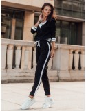 Black women\'s tracksuit set with a deep neckline FK553 - Online store - Boutique